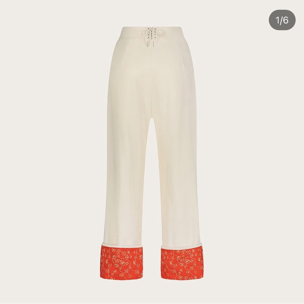 Good Alma white cotton twill trousers XS
